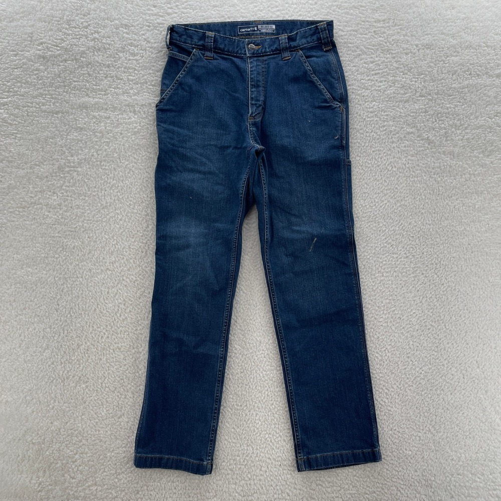 Carhartt Jeans Blue Denim 31x32 Relaxed Straight Rugged Flex Utility Workwear